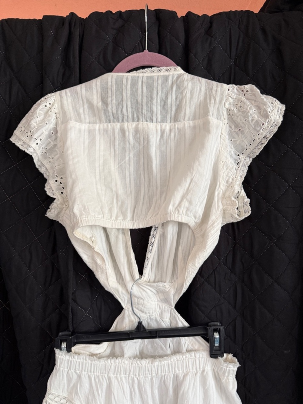 LoveShackFancy Audrina White Cutout Broderie Cotton Mini Dress Size M - Picture 11 of 14